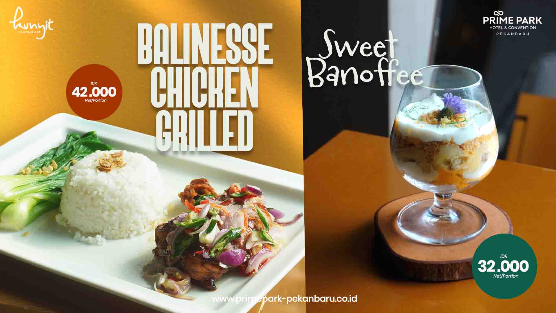 Balinesse Chicken Grilled and Sweet Banoffee