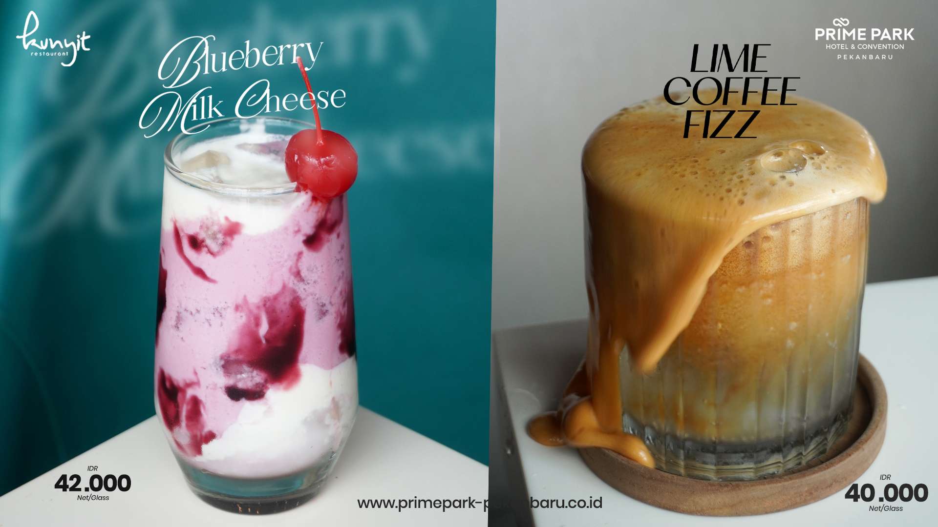 Blueberry Milk Cheese and Lime Coffee Fizz