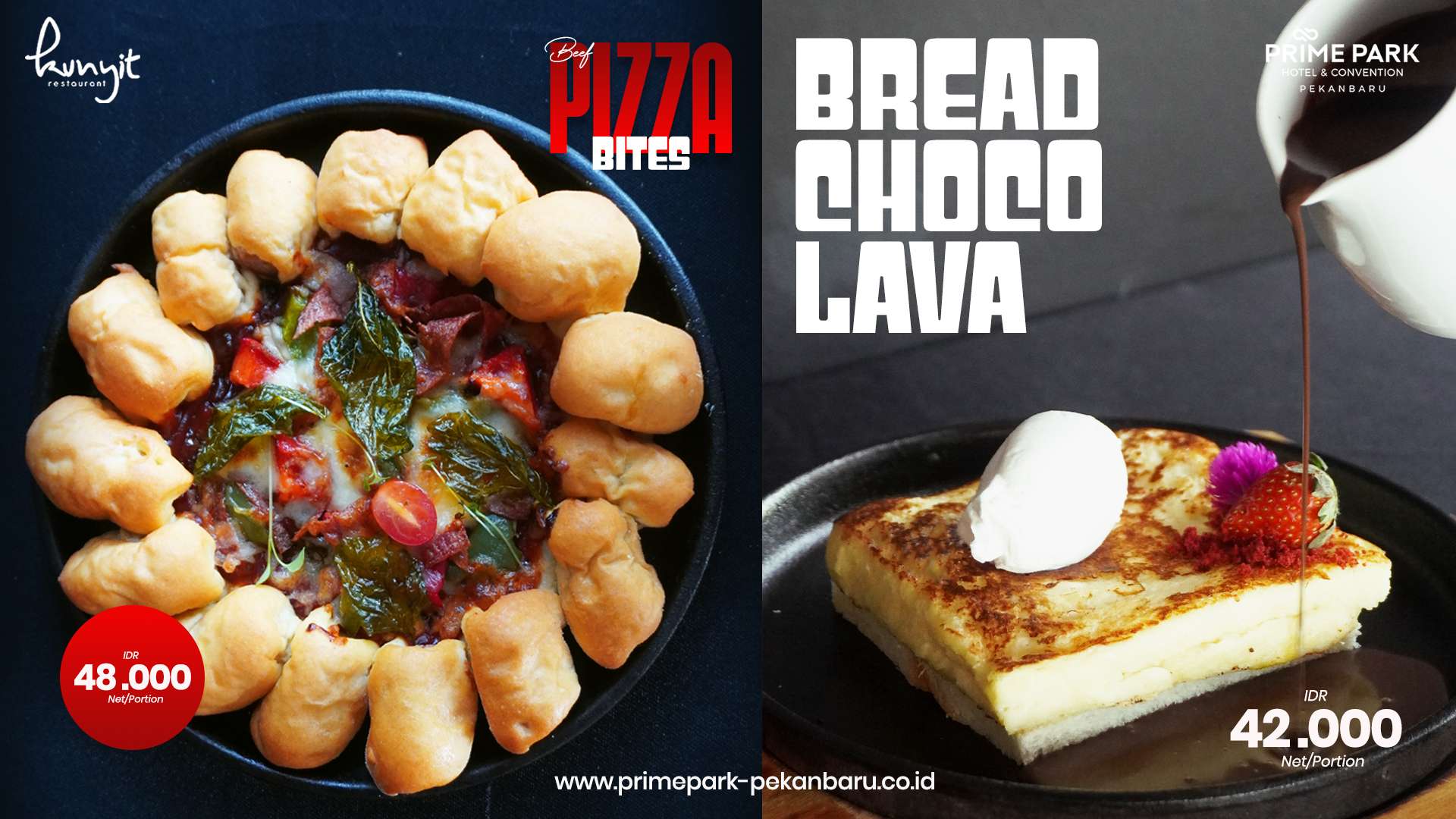 Pizza Bites and Bread Choco Lava
